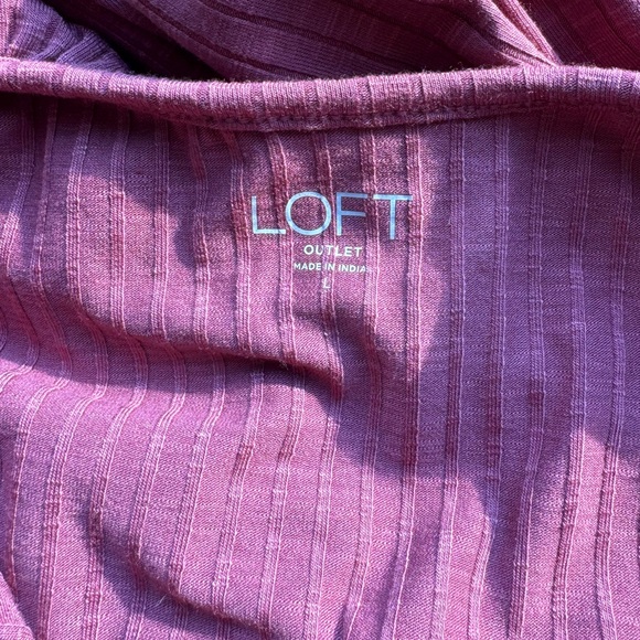 LOFT Brick Red Ribbed Ruffle Tank - Picture 6 of 10